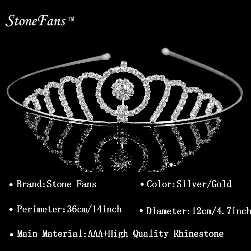 StoneFans Свадебные стразы, корона, повязка на голову, ювелирные изделия для волос, вечерние диадемы и короны с кристаллами, аксессуары для волос для женщин и девушек