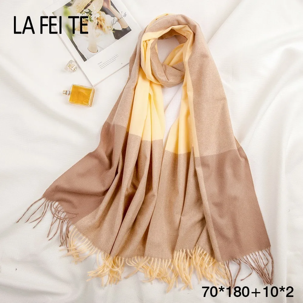 Cashmere Scarf Women Wool Foulard Hijab Kerchief Bandana Trumpet Sjaals Voor Dames Plaid Poncho For Ladies |