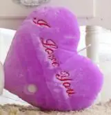 Purple Светящаяся Подушка, рождественские игрушки, светодиодный светильник, фиолетовая белая плюшевая подушка, красочное сердце, плюшевые игрушки для детей, милый подарок - Цвет: Purple