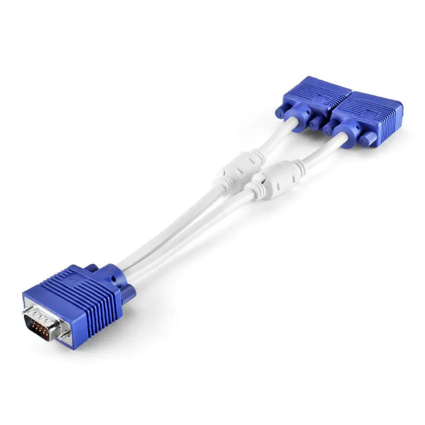 15 Pin SVGA VGA Мужской 2 Двойной Женский Y сплиттер адаптер монитор кабель