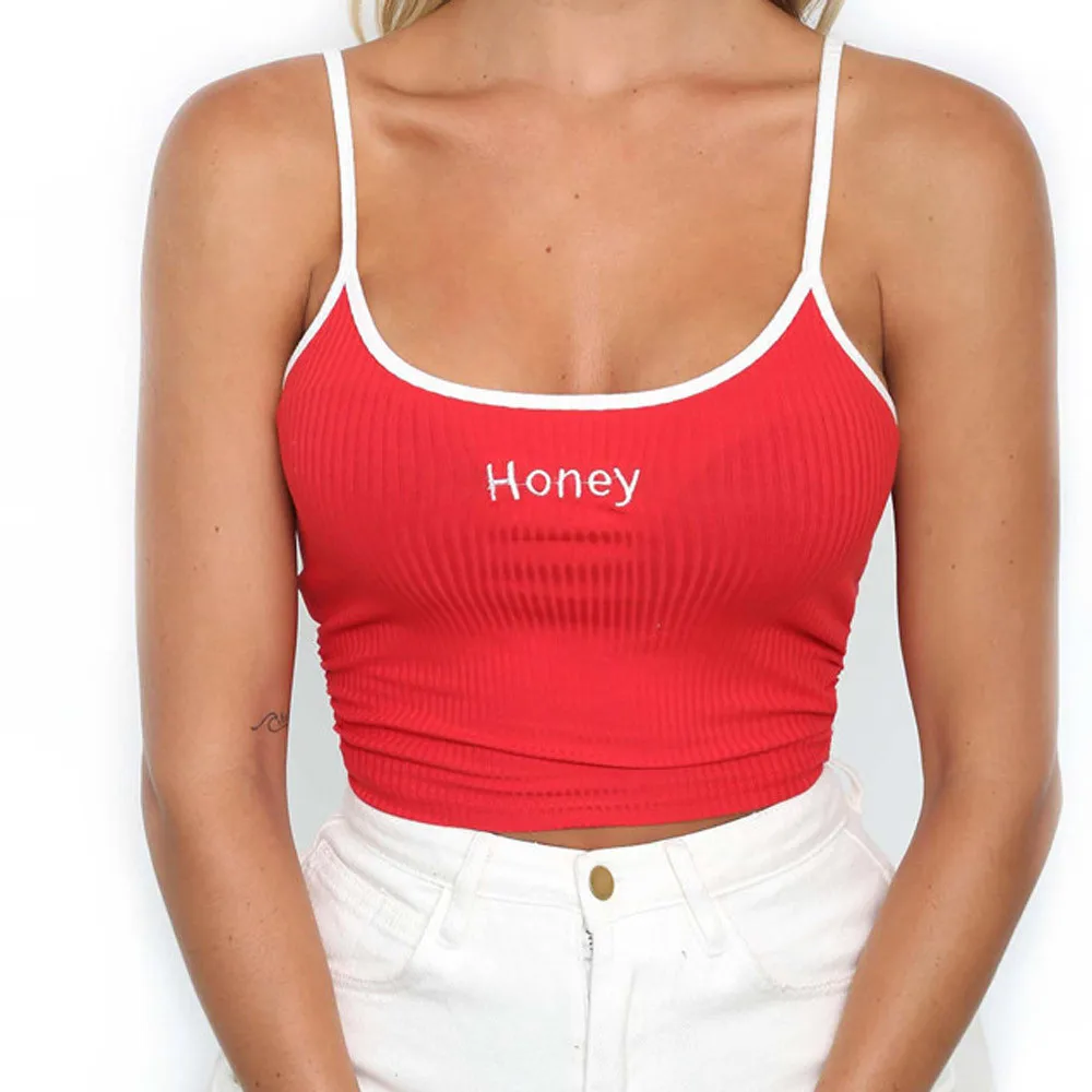 Summer Women Streetwear Letter Sleeveless Crop Top Women Party Tops For Women Festival Sexy Tops For Women Clubwear Cami