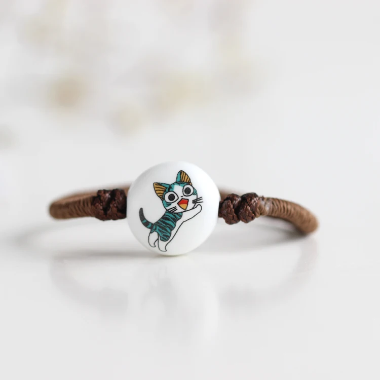 Новые милые Мультяшные Девушки ручной работы Рисование керамические животные