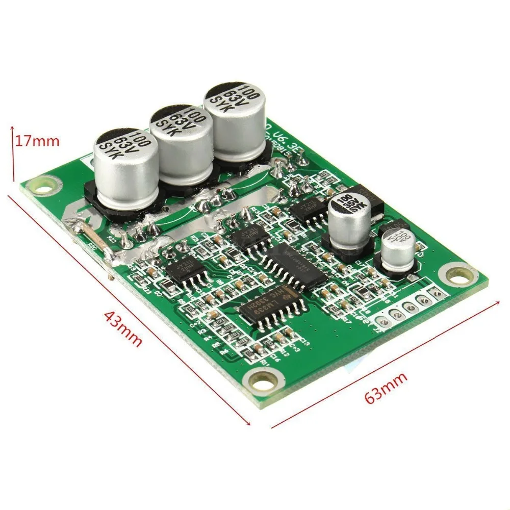 500W PWM Brushless Motor Controller Hall DC Balancing Automotive Balanced BLDC Car Driver Control Board Module 12V 24V 36V | Электроника