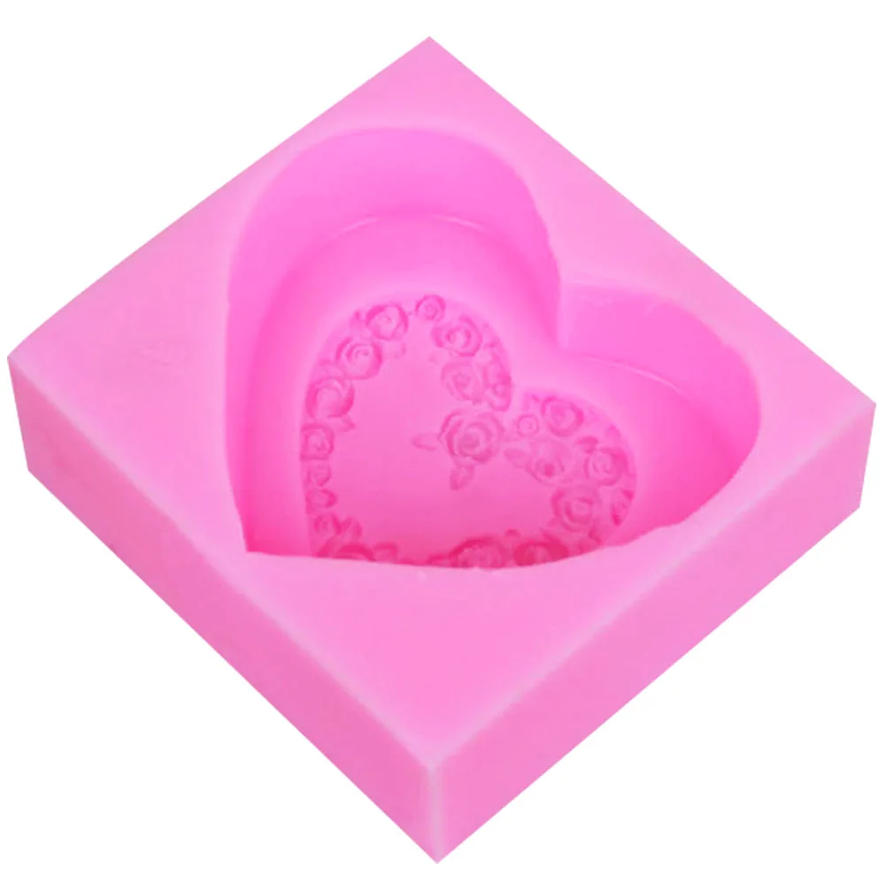 Sophronia Love Heart Rose, свадебное украшение, силиконовая форма для мыла, помадка, инструменты для приготовления пищи, сделай сам, торт S039, 7,2*6,5*2,5 см