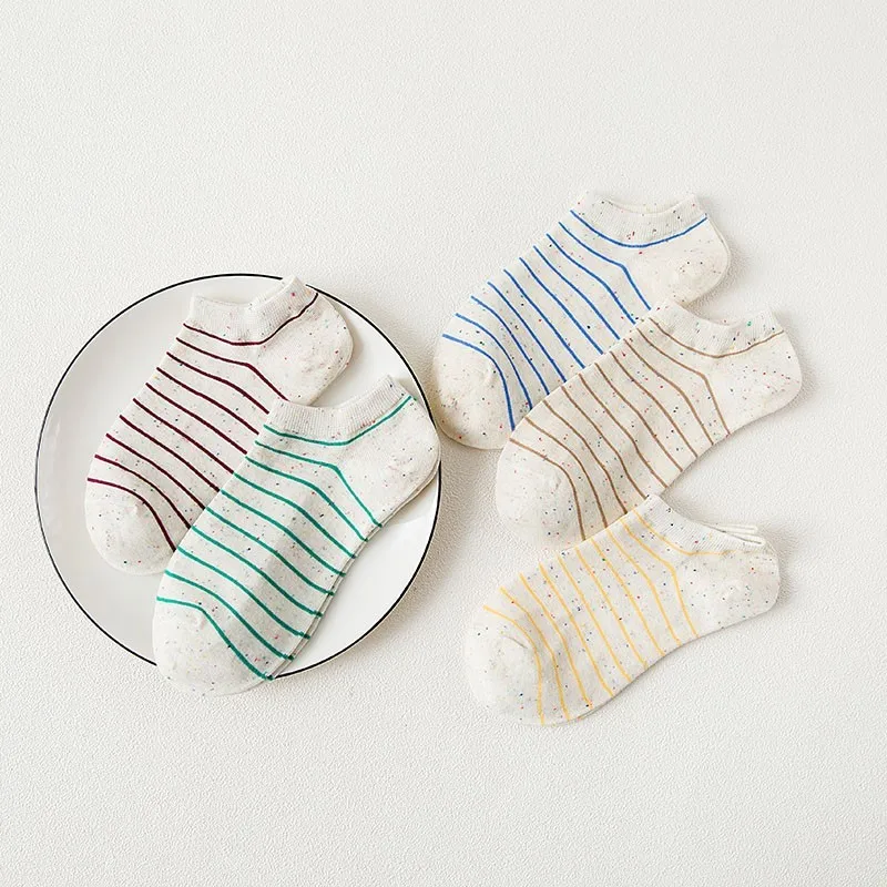 Милые невидимые счастливые носки женские летние повседневные без рисунка