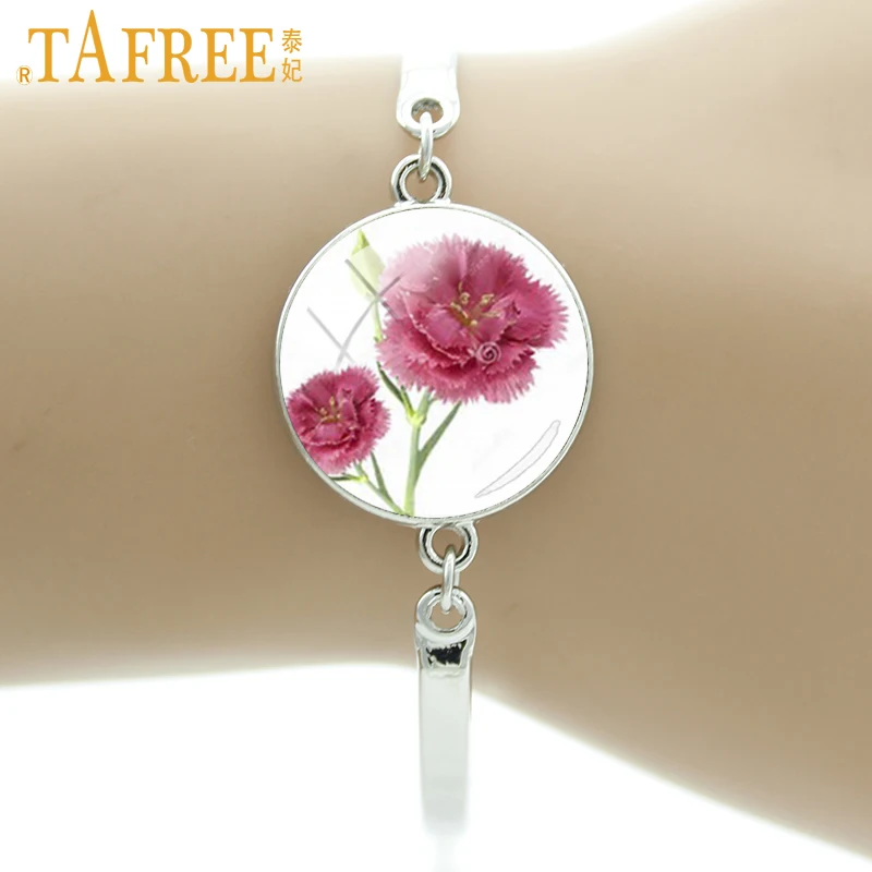 Женский очаровательный браслет TAFREE розовый с гвоздиками украшенный камнями