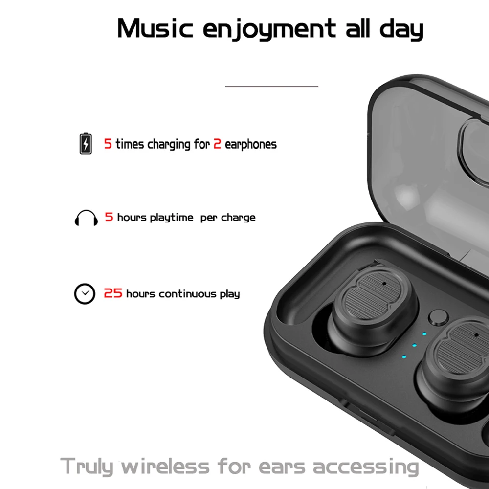 Мини Bluetooth наушники беспроводные спортивные наушники TWS 5.0 стерео бас гарнитура наушник с двойным микрофоном для телефонов.