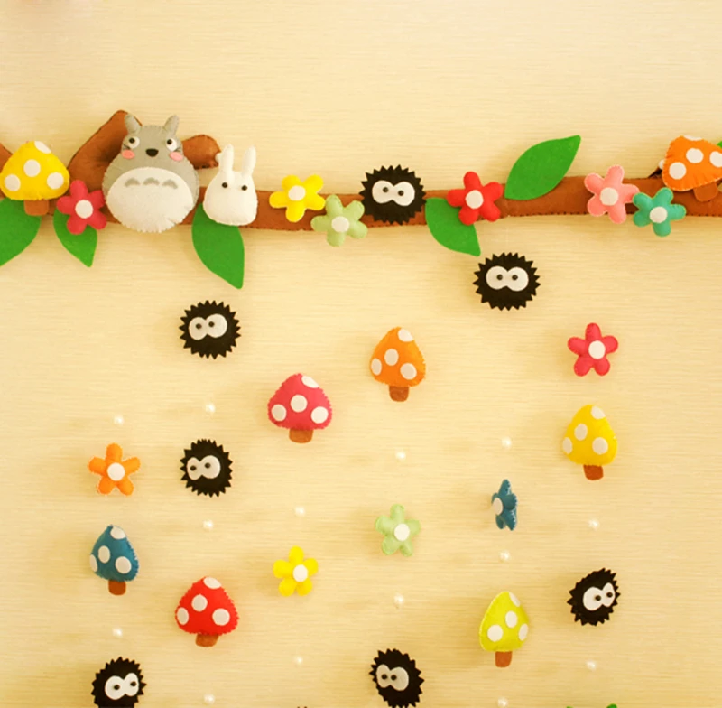 Фетровая занавеска ручной работы мультяшная для украшения стен фетровая дверная