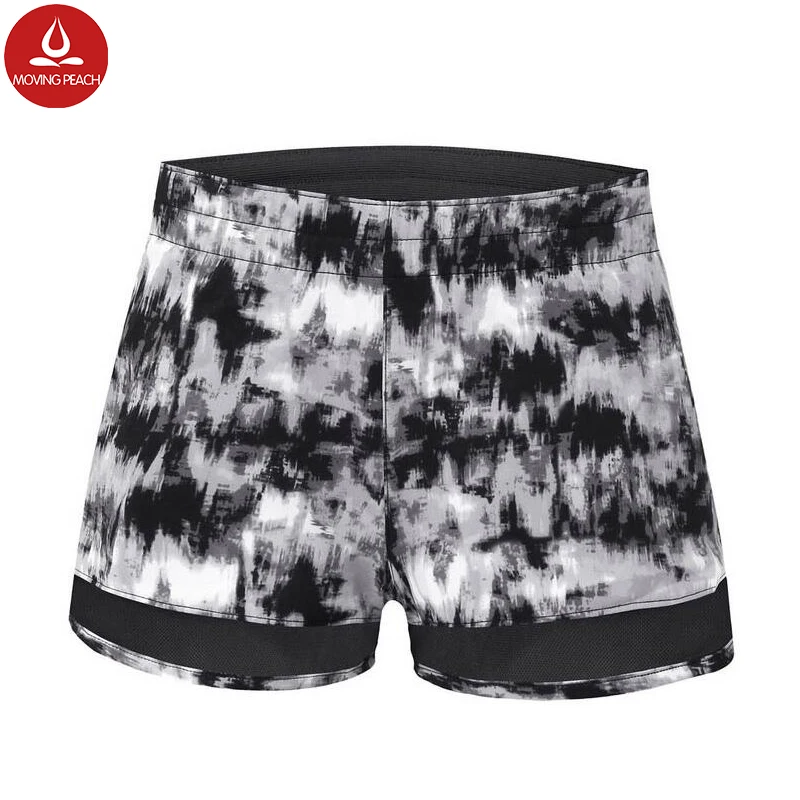 Тренажерный зал сетки Бег Шорты Фитнес Дамы упражнения горячей двойной слой Yoga