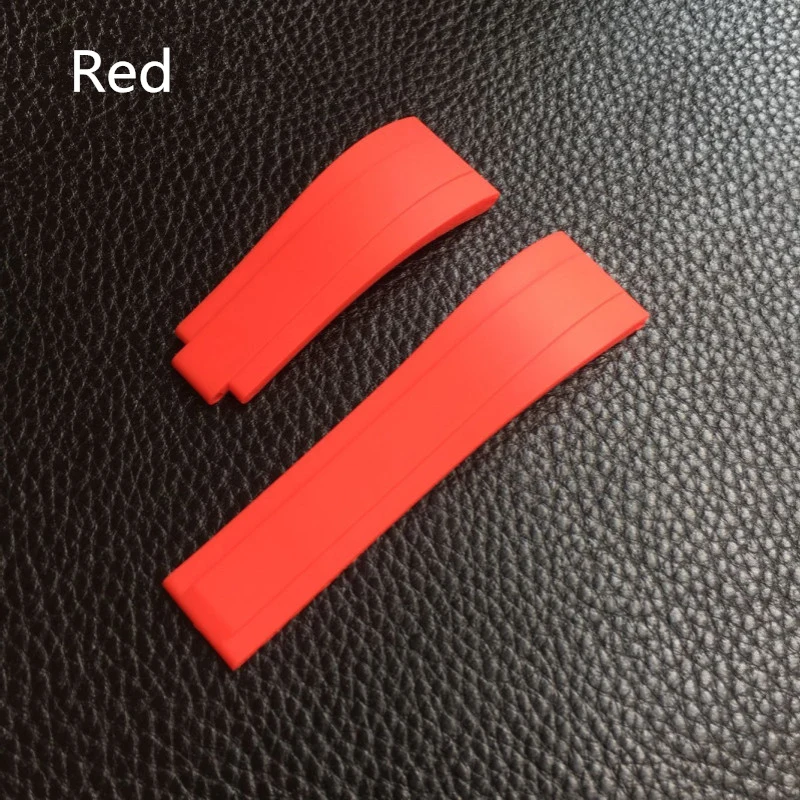 MERJUST Brand 20 21mm Black Blue Green Red White Gray Silicone Rubber Watchband For Role strap Daytona Submariner GMT OYSTERFL