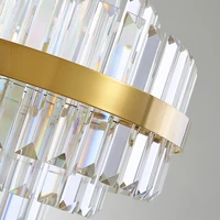Modern crystal chandelier for living room luxury home decor hanging light fixture high quality gold stainless steel cristal lamp
