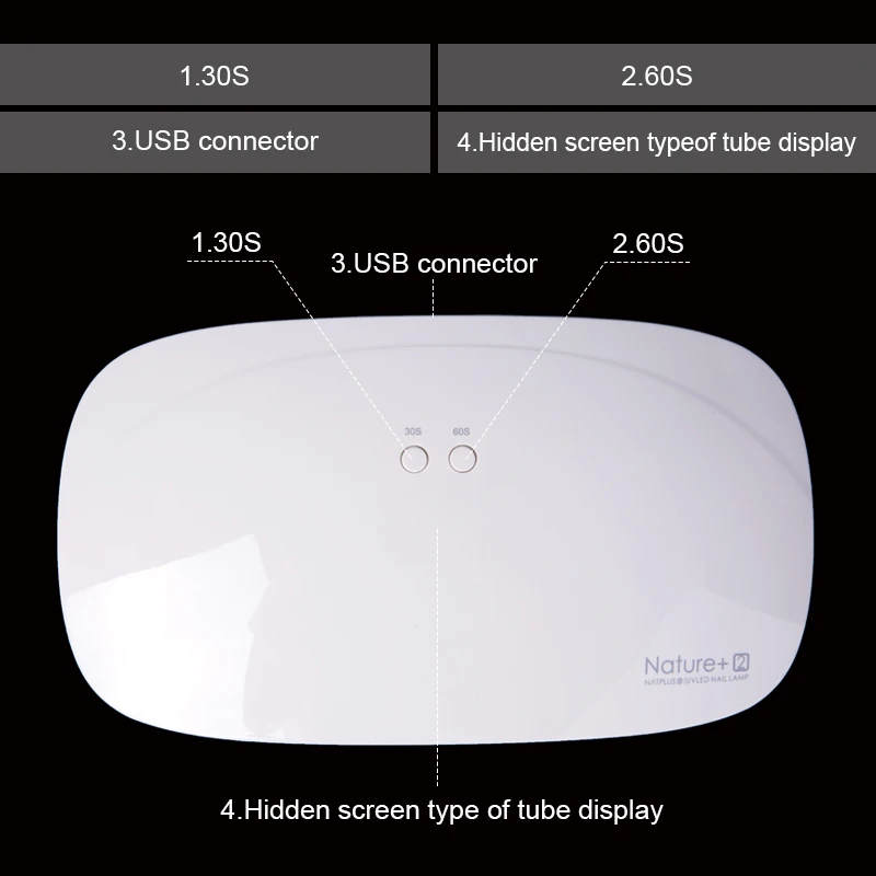 Lacheer Nature2 24w UV LED Lamp Nail Dryer Portable USB Cable For Prime Gift Home Use Gel Polish Mini |