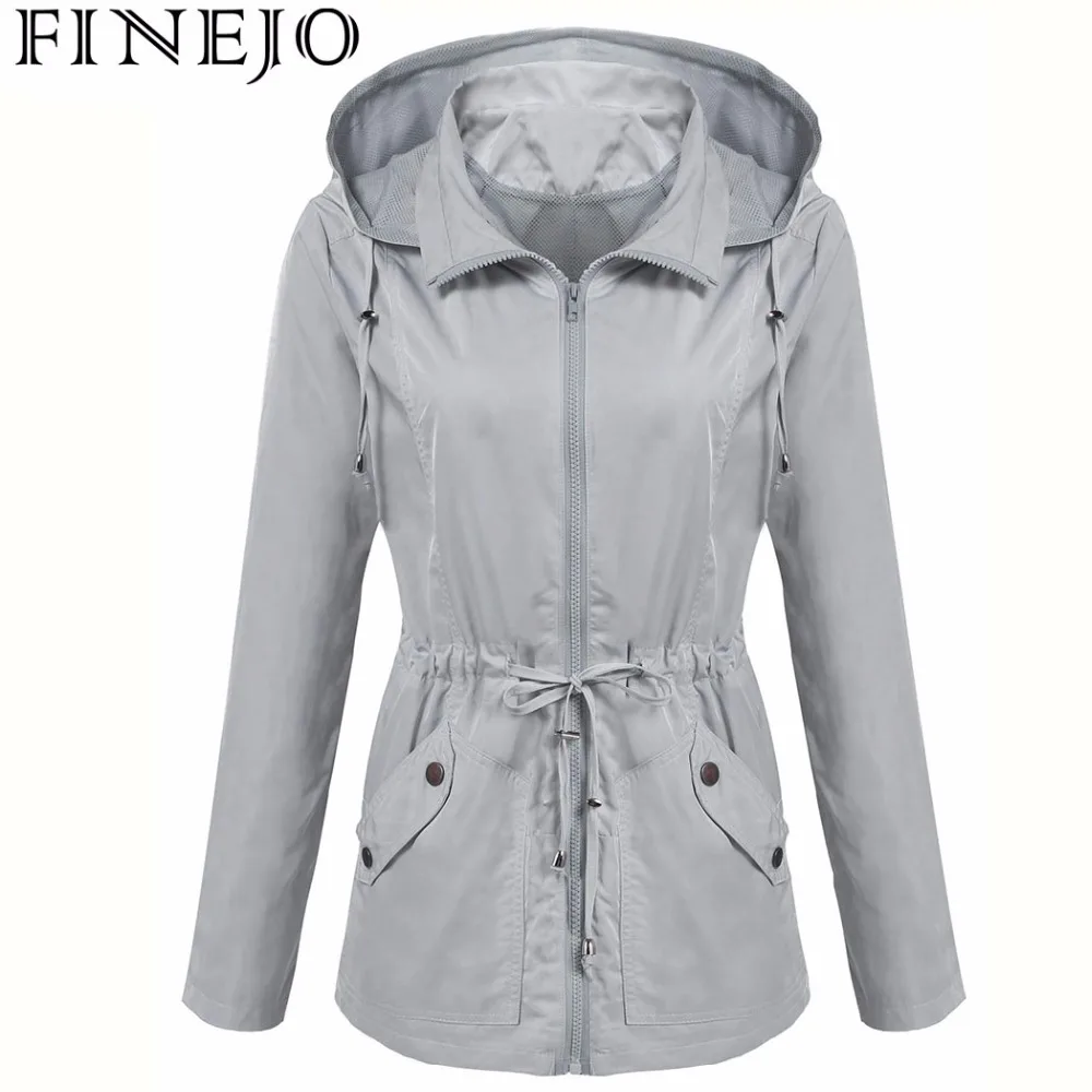 FINEJO Женская водонепроницаемая куртка осень зима Базовая 2017 верхняя одежда