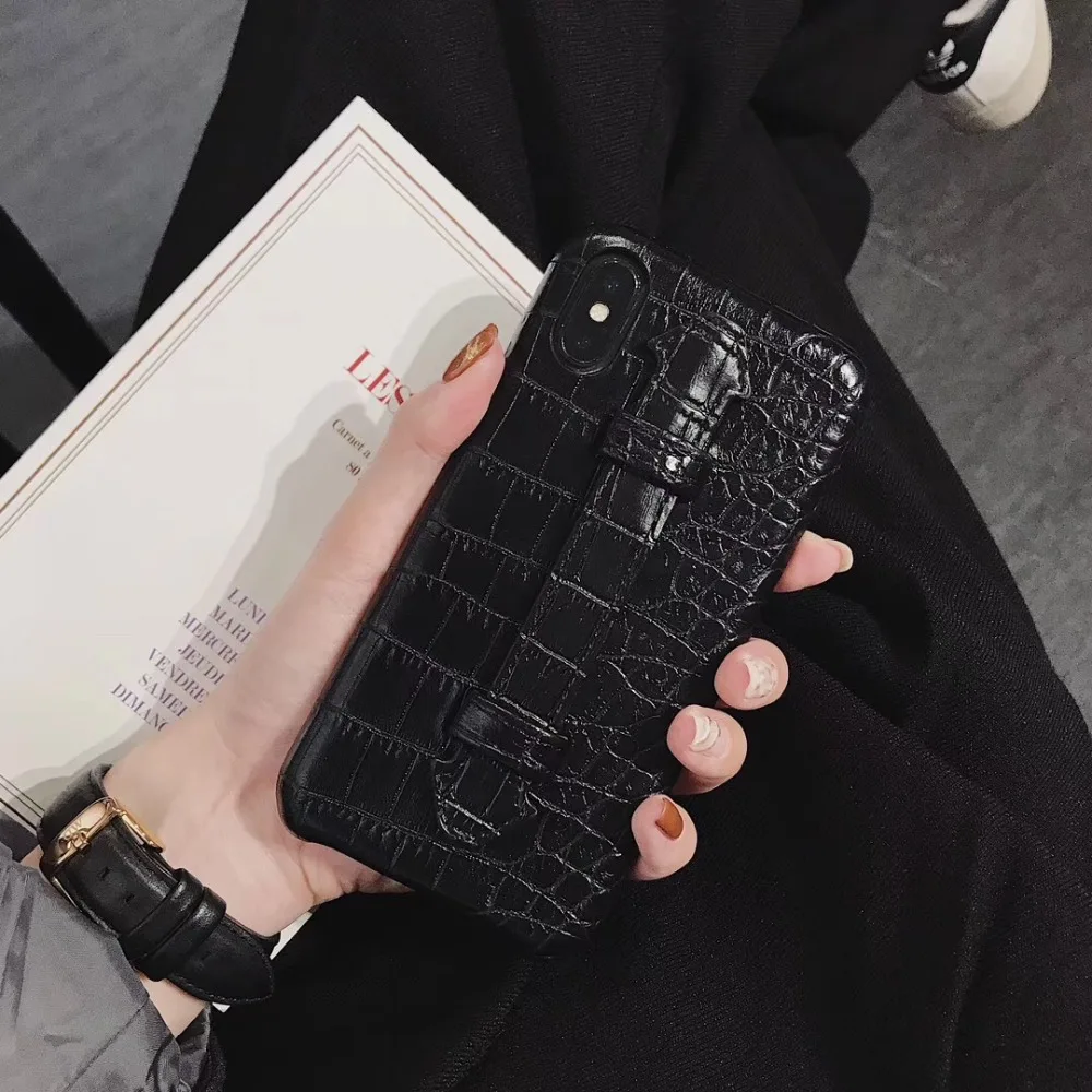 Бизнес Винтаж Роскошный крокодиловый узор для iPhoneX XS XR XSMAX 7 Plus защитная коробка Drop