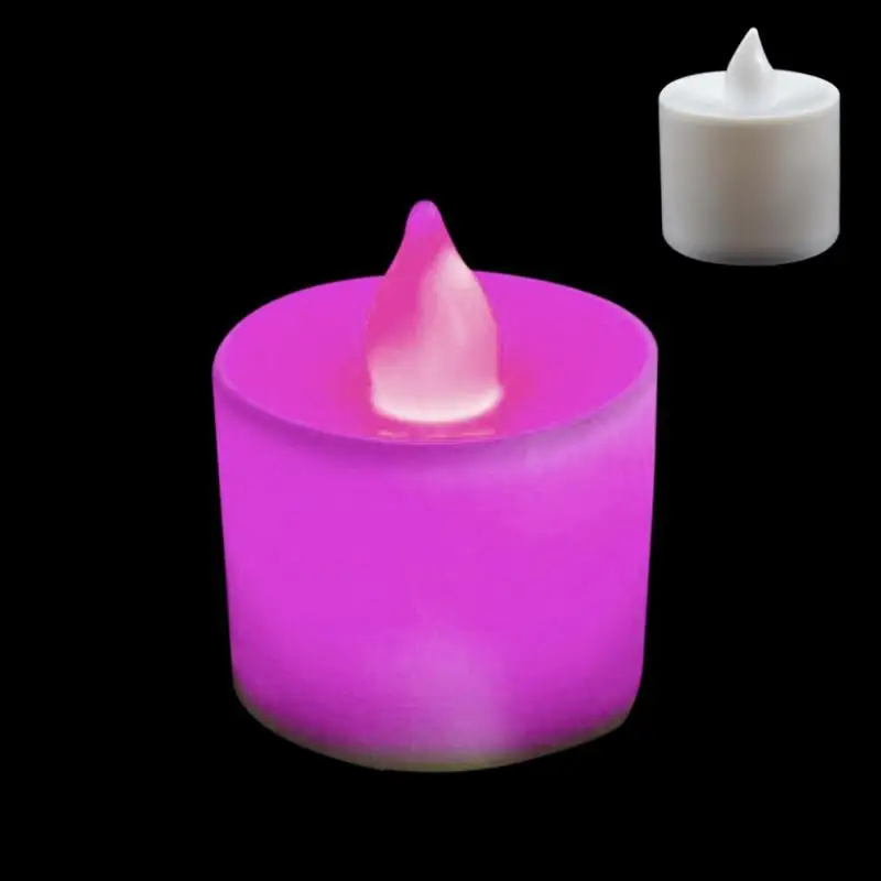 pink Светодиодная пластиковая свеча форма светильник, беспламенный, для Свадебные/вечерние/праздничные украшения, романтический - Цвет: pink