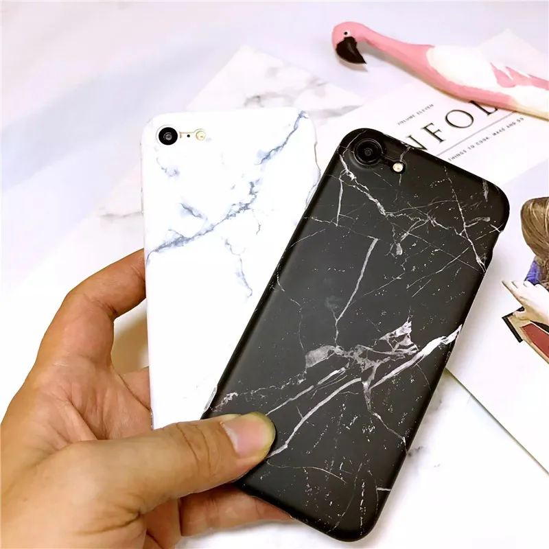 IMD Мрамор камень гель чехол для Apple iPhone 7 6S 6 8 плюс Чехол черный Белый Цвет Мягкие TPU