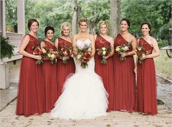 Шифоновое платье подружки невесты длинное трапеция на одно плечо в пол для