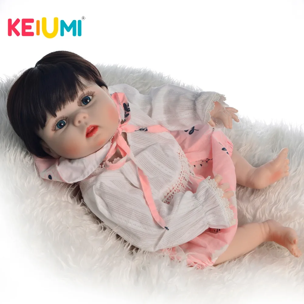 KEIUMI новый стиль 23 дюйма реалистичные куклы для маленьких девочек силиконовые
