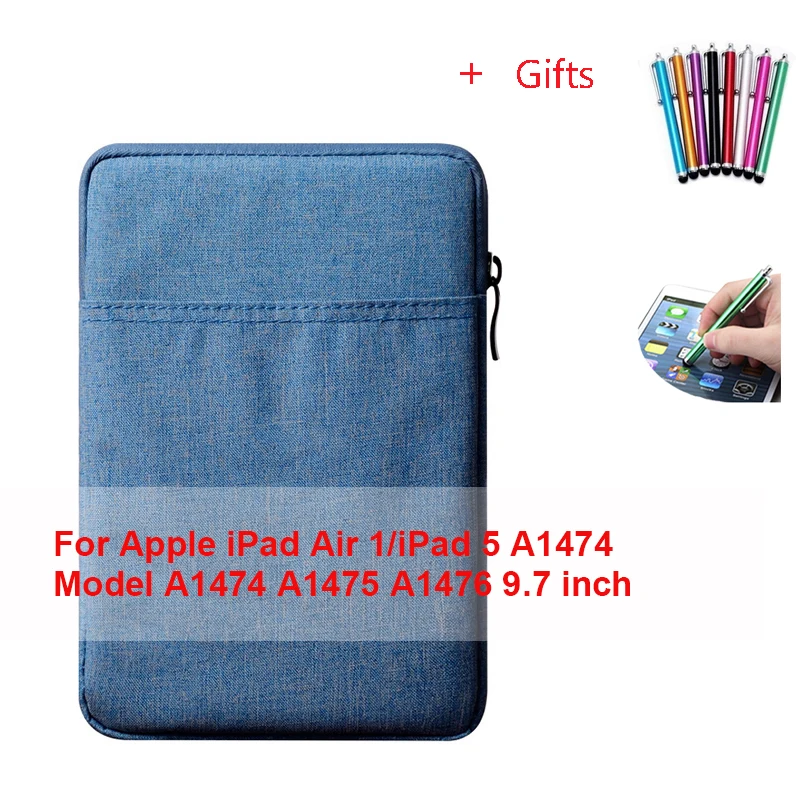 For iPad 5 Чехол-сумка для планшета для Apple i Pad 9,7 дюймов i Pad 5 Air 1 модель A1474 A1475 A1476 9,7 ''чехол из закаленного стекла+ ручка - Цвет: For iPad 5