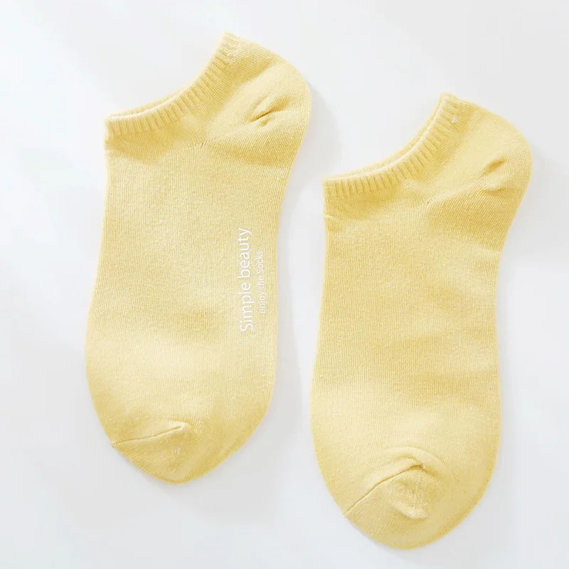 Fresh College Style Women Harajuku Socks Japan Series Pure Color Short Ladies Cute Letter Stamping &quotsimple Beauty&quot | Женская
