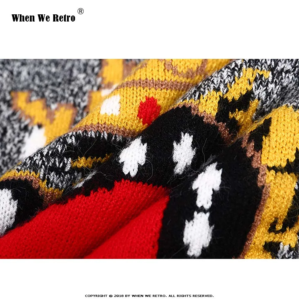 Женский шерстяной свитер When We вязаный в стиле ретро с узором виде сердца и короны