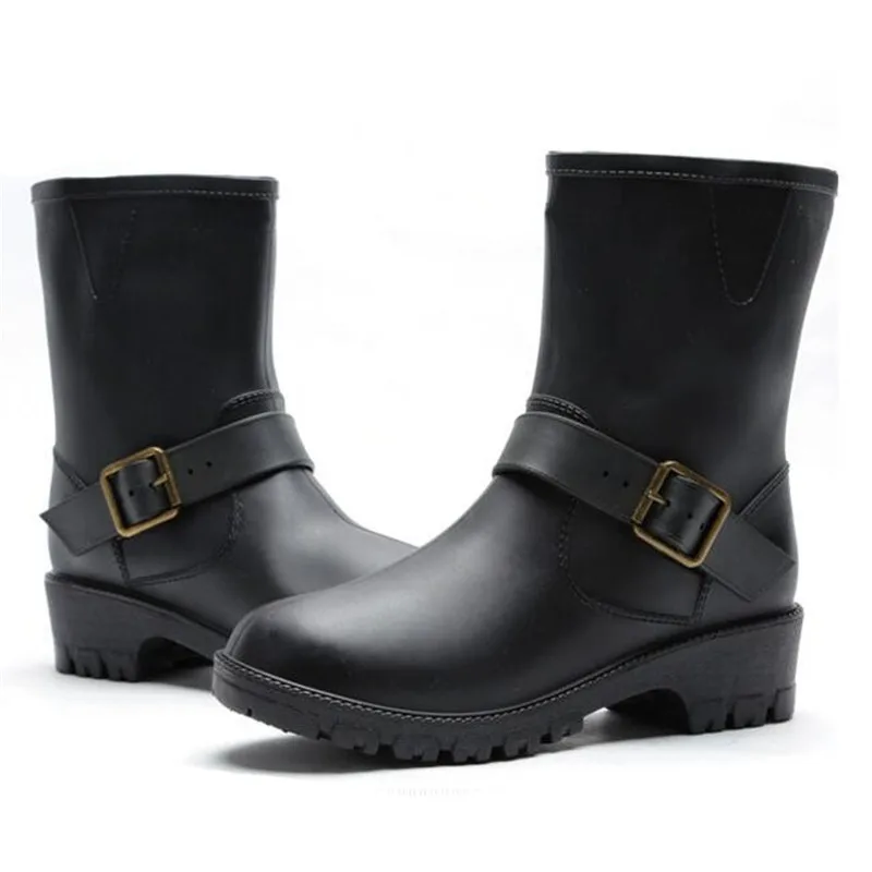 2017 Обувь Женщина Дождь Сапоги Сплошной Цвет Скольжения На Лодыжки Мартин
