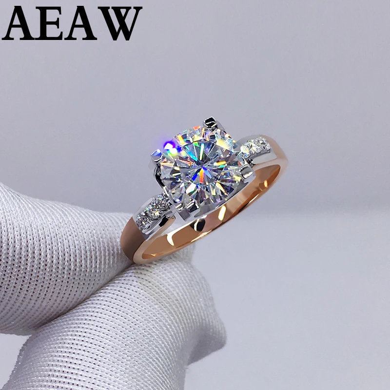 

1Carat Wedding 100% Moissanite Diamond Ring Genuine 18K 750 Yellow Gold White Gold D color