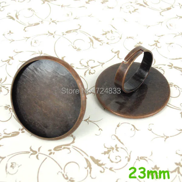 Пустая Безель кольцевые базы w/ Inner 23 мм круглые подушечки лоток стекло кабошон