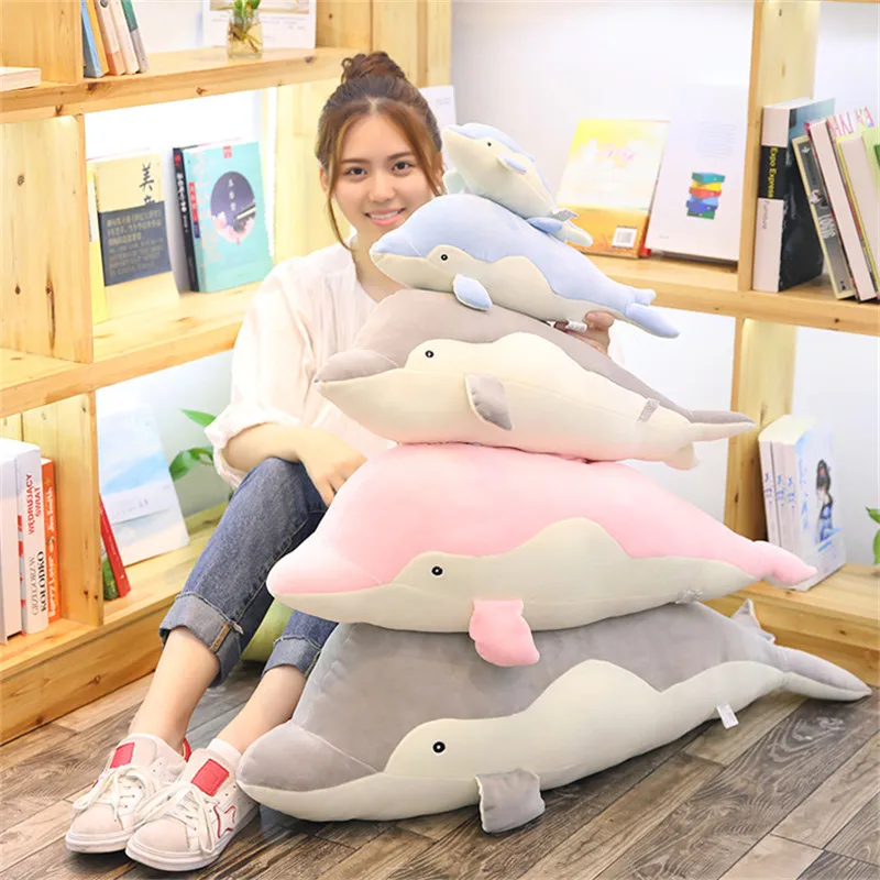 50/70cm Kawaii Dolphin Plush Down Cotton Soft Stuffed Animal Nap Huge Pillow Kids Toy Christmas Gift for Children Brinquedos | Игрушки и