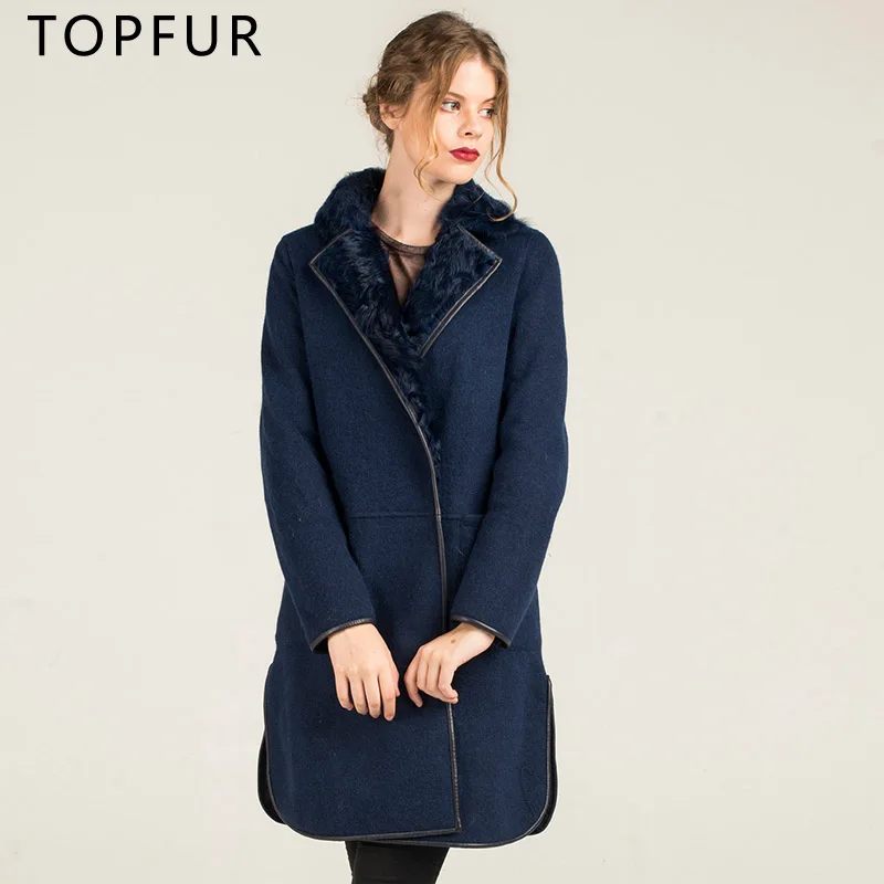 TOPFUR 2018 Новая натуральная зимняя куртка с отделкой из меха женская верхняя одежда