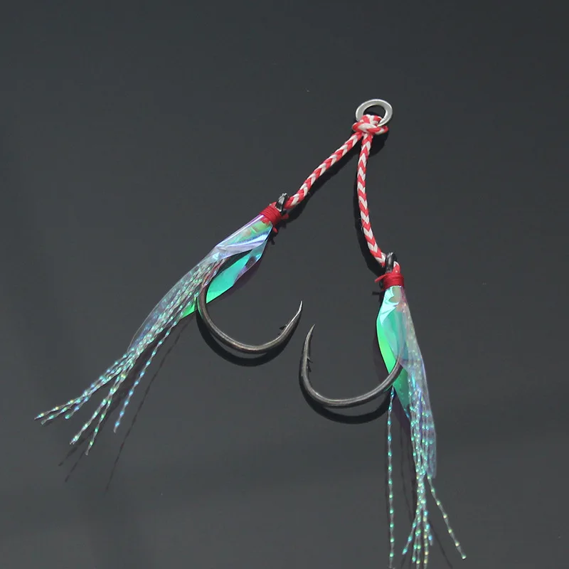 Медленный Рыболовный крючок с пером помочь двойной рыбы рыболовные крючки INCHIKU