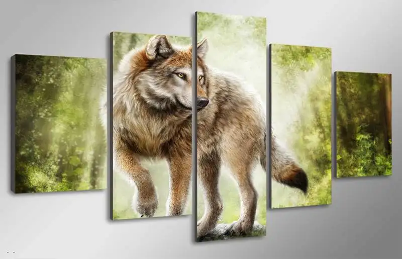 Hd Печать панно с животными Wolf художественная живопись холст печать декор комнаты