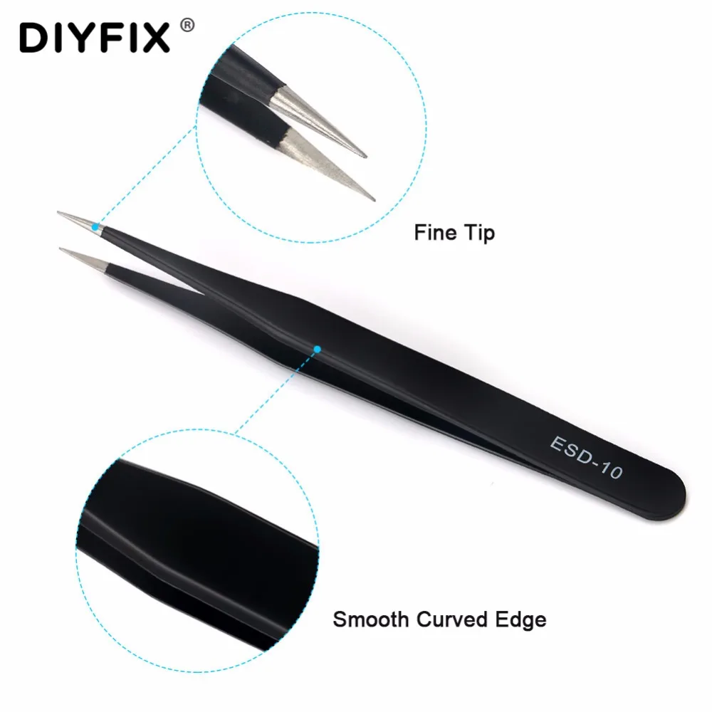 Набор пинцетов из нержавеющей стали DIYFIX 9 шт. набор прецизионных инструментов для