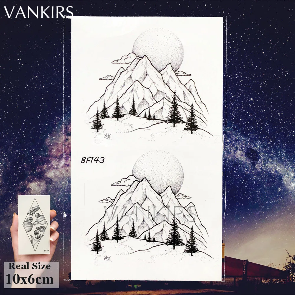 VANKIRS черный Временная тату-наклейка для женского тела рычаг грудь Лось