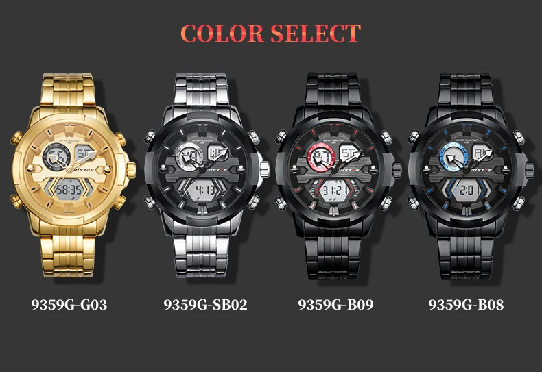 RISTOS Мужские Цифровые Аналоговые наручные часы модные часы Relojes Masculino Hombre многофункциональные мужские спортивные часы с хронографом Новинка 9359