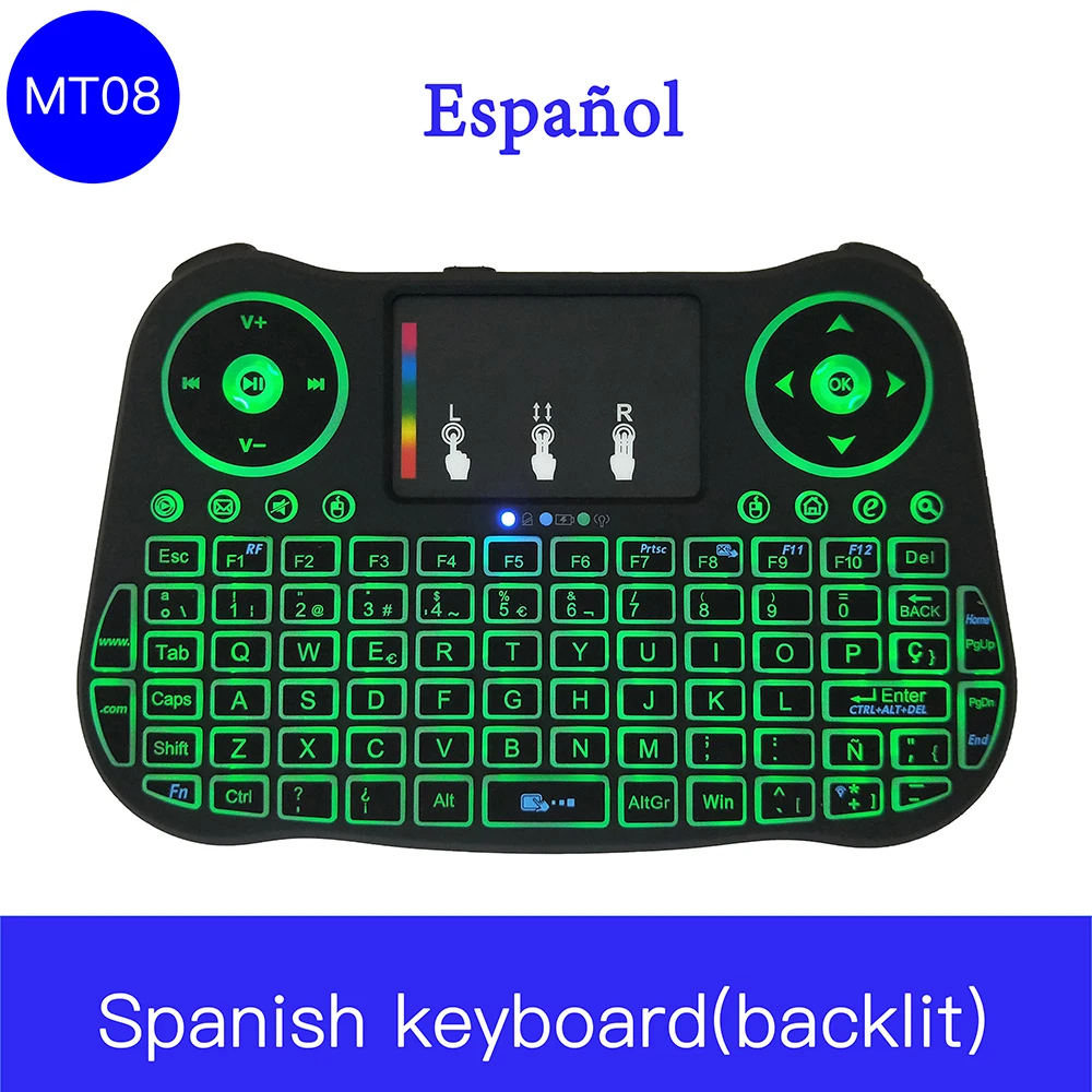 Slim Portable Mini Wireless Keyboard MT08 Spanish For Tablet Laptop Smartphone iPad Support IOS Android System Phone Universal | Компьютеры