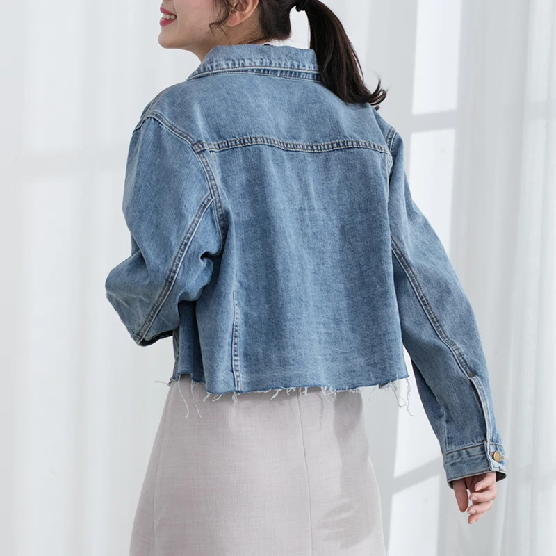 EGGKA Autumn Denim Coats And Jackets Women Jeans Coat Basic Bomber Jacket Long Sleeve Pullover Harajuku Tops Winter Overcoat |