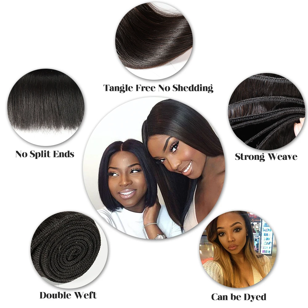 BLISS волосы бразильские Реми человеческие прямые на Трессах 3 Связки парики сделки