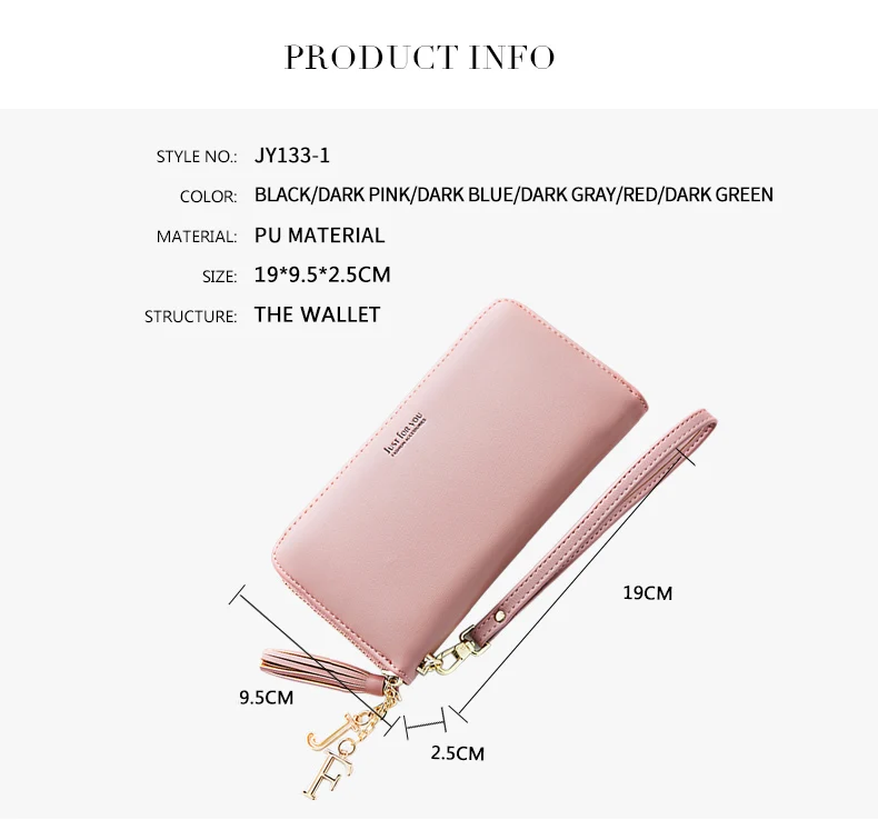 Tassel Wristband Women Wallet Many Departments Female Wallets Brand Designer Ladies Long Clutch Purses Phone Pocket Card Holder