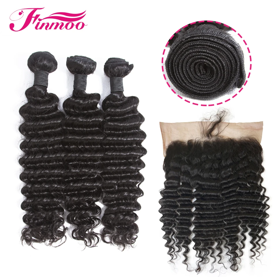 Малайзийские Человеческие волосы Remy с глубокой волной 13*6 человеческие пучки