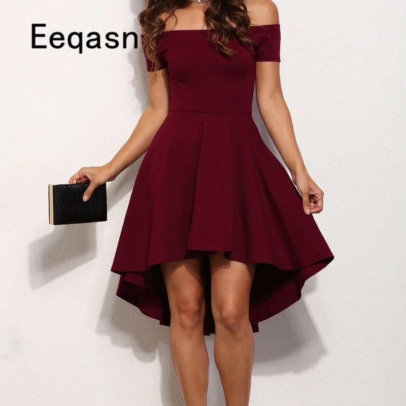 

Off The Shoulder Burgundy Short Cocktail Dresses 2020 Sexy A Line Party Dresses Women Prom Dress robe de cocktail