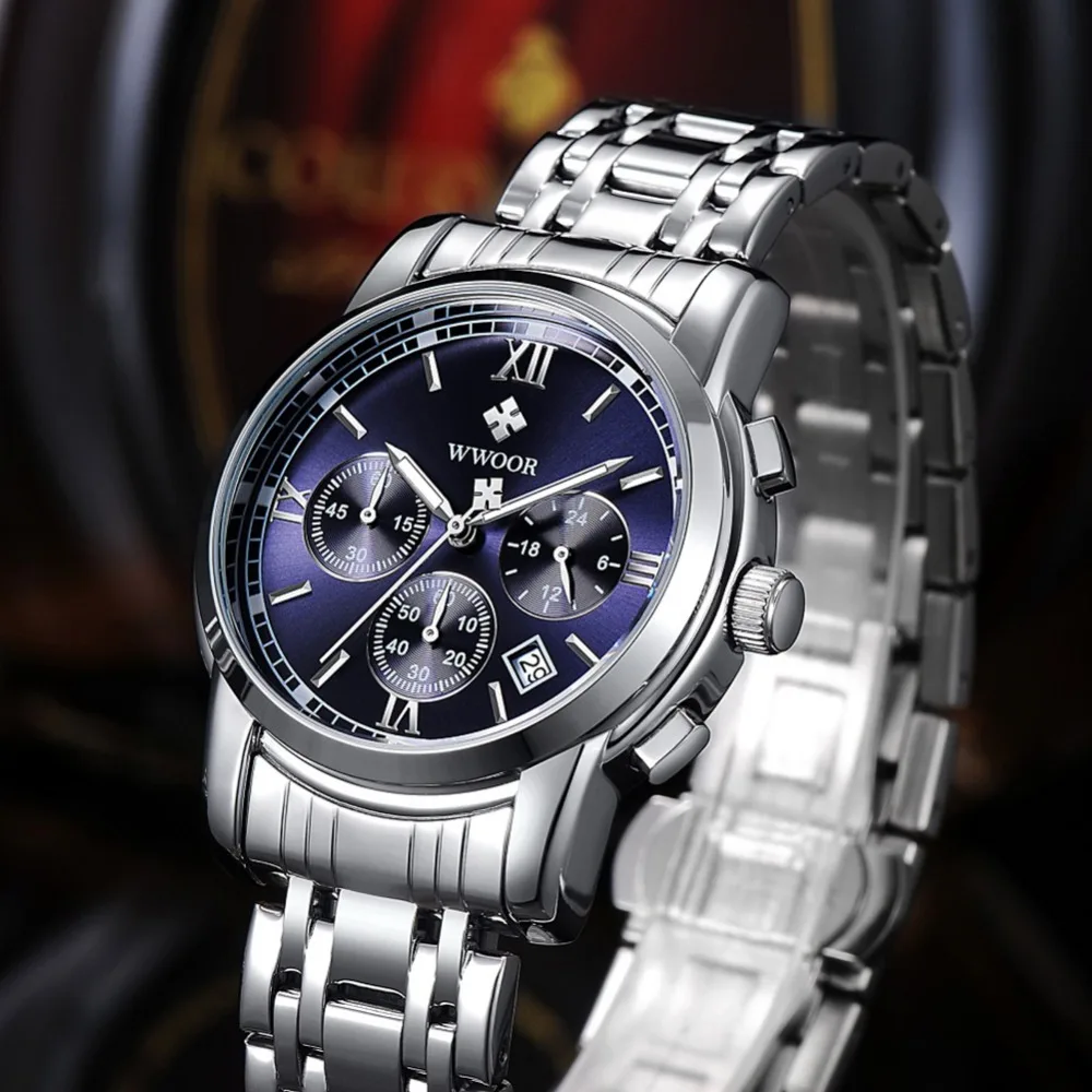 Часы наручные мужские Кварцевые полностью стальные люксовые повседневные