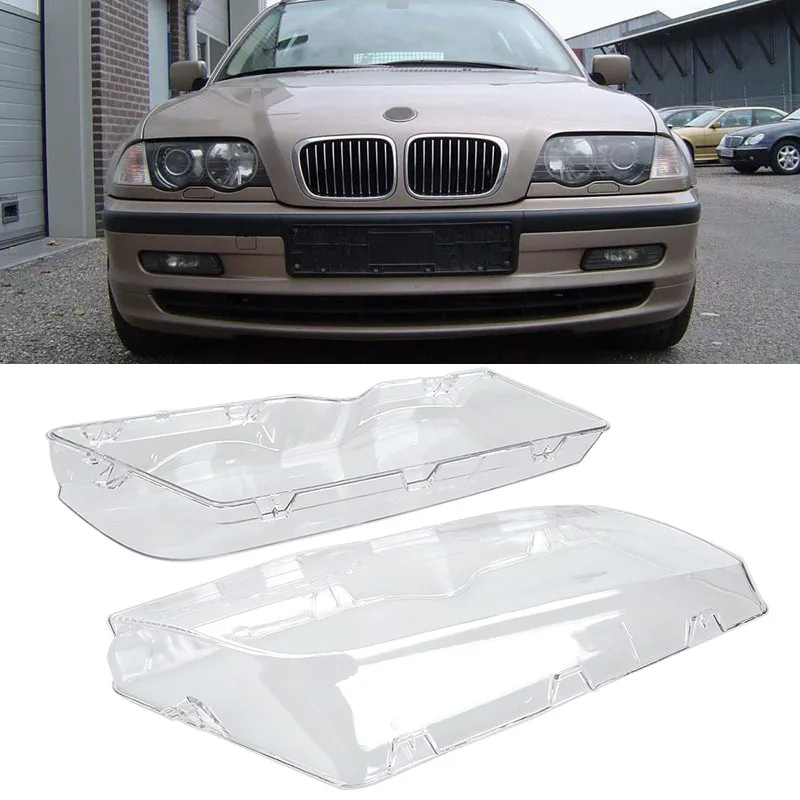 

Hot Sale 1 Pair Car Headlight Lenses Lamp Cover Clear For BMW E46 3 Series 1998-2001 Auto Car Styling Car Accessories XNC