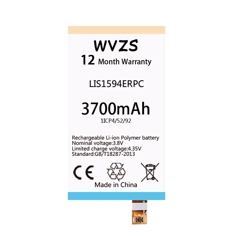 Wvzs 3700 мА/ч замена Батарея LIS1594ERPC для Sony Xperia Z5 mini компактный Z5C E5823 E5803 F3216 F3215 F3216Xc Xmini