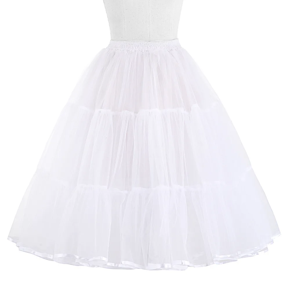 Belle Poque Skirt Women Retro Solid Tulle Black/White/Red Crinoline Girls' Underskirt Summer Party Skirts Woman Petticoat | Женская