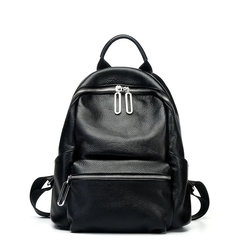 

New Fashion 100% Genuine Real Leather Women Backpacks Luxury Female Ladies Bag Korean Girl Preppy Style Brand Student Backpack