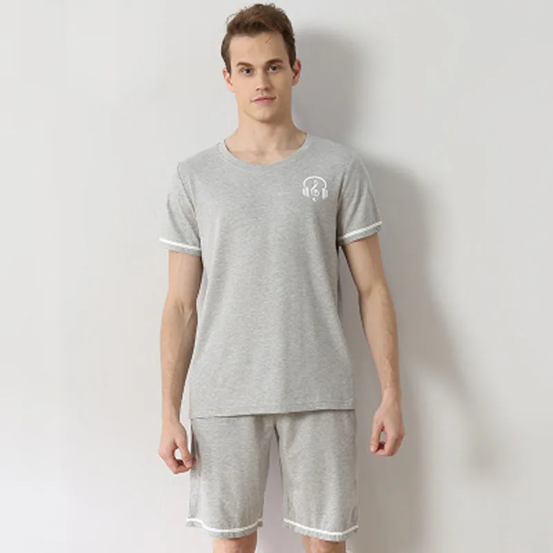 100% cotton spring and autumn men's pajamas full sleeve home clothing O-neck solid men night sleepwear free shipping