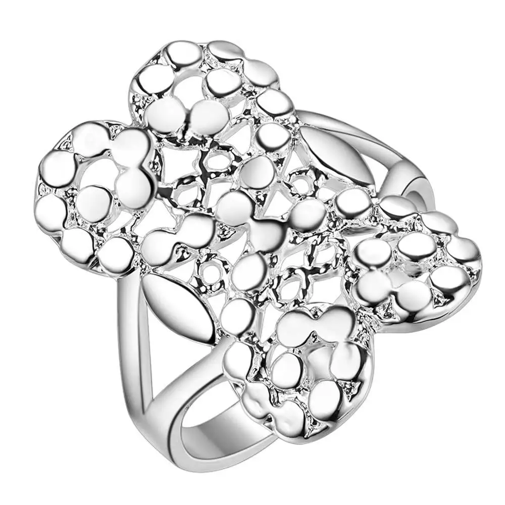 Лидер продаж 2018 Роскошные модные большие посеребренное кольцо Винтаж широкий