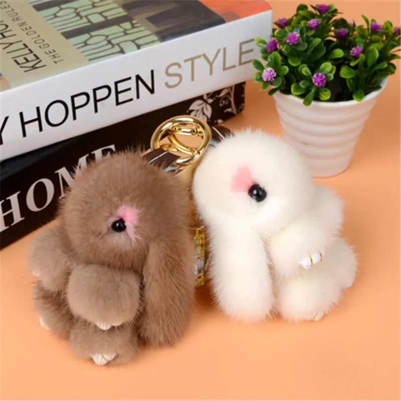 Очень очаровательная подвеска из меха норки с кроликом украшение для автомобиля