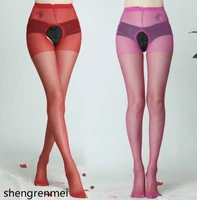 shengrenmei 2019 sexy tights women stockings top thigh highs sheer stockings open crotch nylon lingerie pantyhose dropshipping